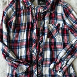 Rails Red and Blue Plaid Flannel button down Shirt